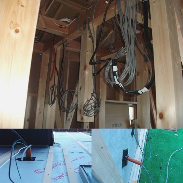 本日はつくば市の新築住宅の太陽光発電と蓄電池システムの電気配線工事です。