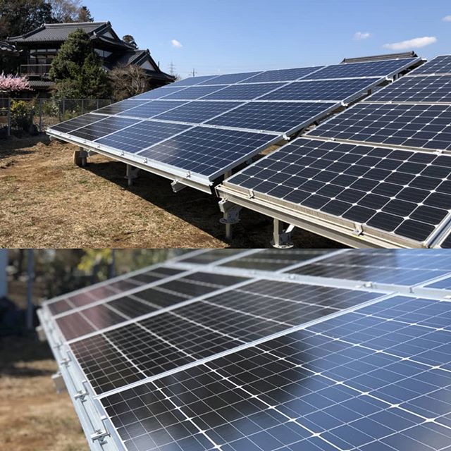 今日は産業用太陽光発電の現場でパネルの設置です！