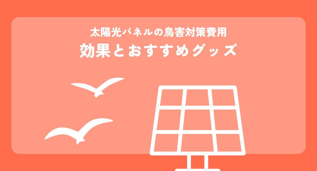 太陽光パネルの鳥害対策費用効果とおすすめグッズ